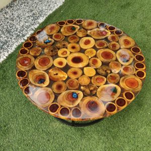 Wooden Log Epoxy Center Table